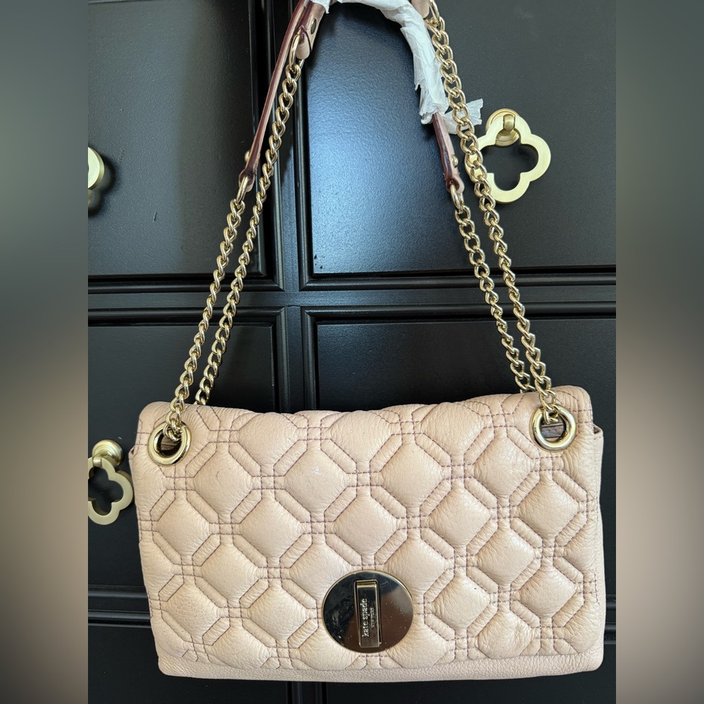 Kate Spade Cynthia Astor Court Quilted Light Pink Leather Shoulder Bag, New